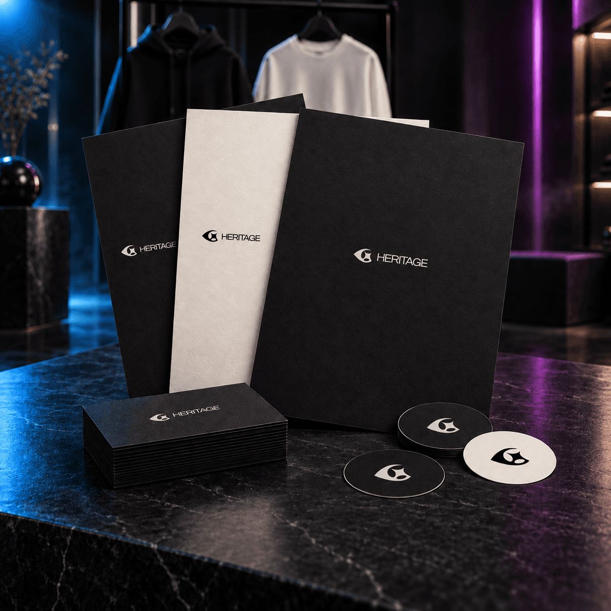 Mockup Heritage — Pack papeterie