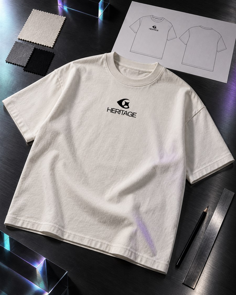 Conception de l’identité Heritage autour du t-shirt témoin